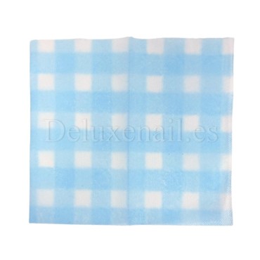 Toallas desechables en rollo, Blanco con azul, 20x20 cm, 100 Uds.