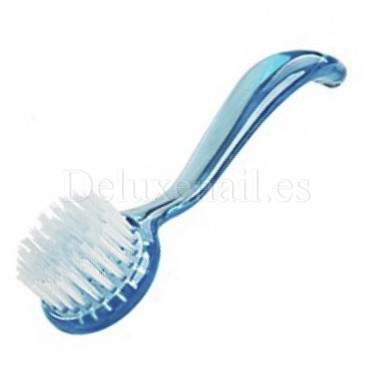 Cepillo suave redondo para manicura con tapa, Azul, 1 ud