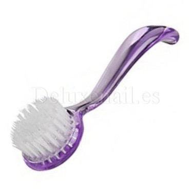 Cepillo suave redondo para manicura con tapa, Morado, 1 ud