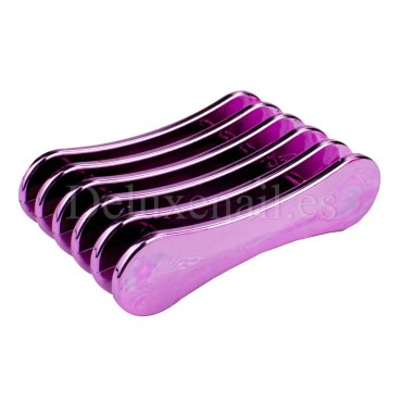 Soporte para 5 pinceles, Rosa metalizado, 1 ud