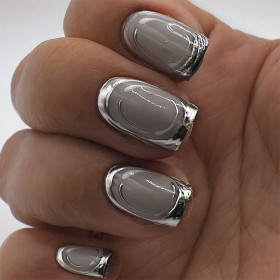 Pintura de gel efecto espejo sin pegajosidad Silver Metal gel paint Dark, Plata, 5g