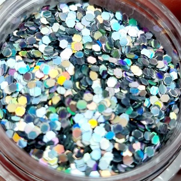 Lentejuelas 16, Plata multicolor, 1 mm