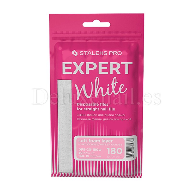 STALEKS EXPERT Wechselfeilenblätter – Körnung 180, 25 Stück, Auf Holzbasis, Für Maniküre & Pediküre