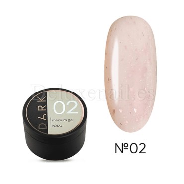 Gel Medium Potal Gel 02 Dark, Rosa Lechoso con foil rosa, 15 ml