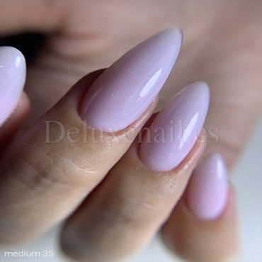 Gel constructor Dark Medium Gel 35, Rosa con micro brillo, 15 ml