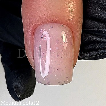 Gel Medium Potal Gel 02 Dark, Rosa Lechoso con foil rosa, 15 ml