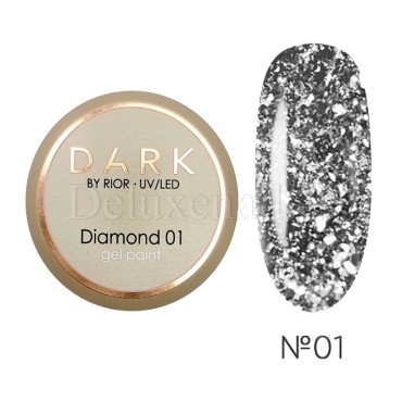 Pintura de gel Dark Diamond Gel 001, Plata, 5 g