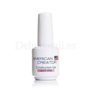 Construction Gel Light Pink AMERICAN CREATOR, base rigida camuflaje rosa, 15 ml