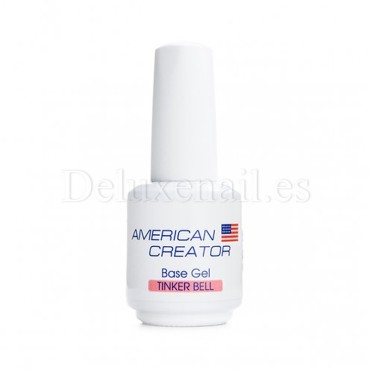 Base Gel Tinker Bell AMERICAN CREATOR, base camuflaje, rosa con micro brillo, 15 ml