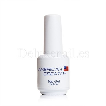 Top Gel Satine American Creator, Top Mate sin Pegajosidad, Transparente, 15 ml