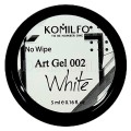 Pintura de gel sin pegajosidad Komilfo Art Gel 002, Blanco, 5 ml