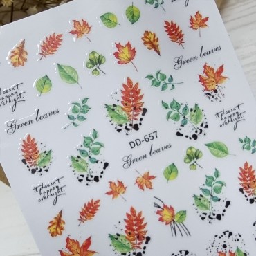 Pegatina adhesiva DD-657, Hojas Otoño