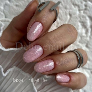 Base Gel Tinker Bell AMERICAN CREATOR, base camuflaje, rosa con micro brillo, 15 ml