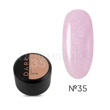 Gel constructor Dark Medium Gel 35, Rosa con micro brillo, 15 ml