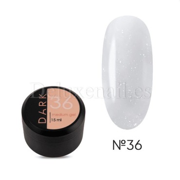 Gel constructor Dark Medium Gel 36, Blanco con micro brillo, 15 ml