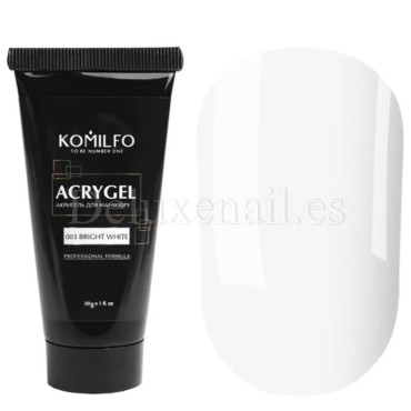 Acrygel Komilfo Bright White 003, Blanco saturado, 30 g