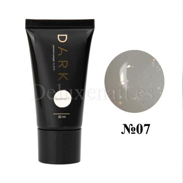 Polygel Dark Shimmer 07, Blanco con micro brillo plateado, 30 ml