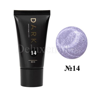 Polygel Dark Shimmer 14, Plata con micro brillo plateado, 30 ml