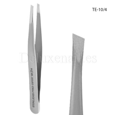 TE-10/4 - Pinza para las cejas con funda Staleks Expert, forma biselada, 5 mm