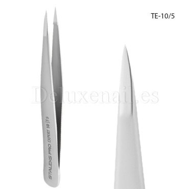 TE-10/5 - Pinza para las cejas puntiaguda con funda Staleks Expert, 1 mm