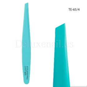 TE-65/4 - Pinza para las cejas con funda Staleks Expert, forma biselada, 5 mm