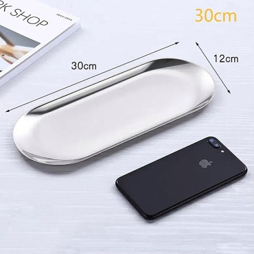 Bandeja Grande de acero inoxidable, 30x12 cm, 1ud