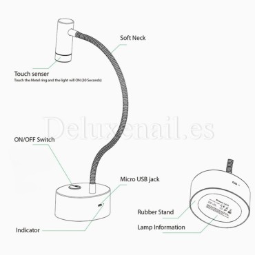 LED Mini Lámpara Portátil con batería recargable, 3 W