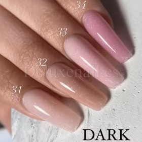 Gel constructor Dark Medium Gel 33, Rosa claro con micro brillo, 15 ml