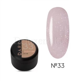 Gel constructor Dark Medium Gel 33, Rosa claro con micro brillo, 15 ml