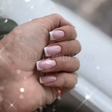 Gel constructor Dark Medium Gel 33, Rosa claro con micro brillo, 15 ml