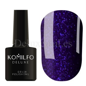 Esmalte Permanente Komilfo D252, Azul muy oscuro con micro brillo, 8 ml