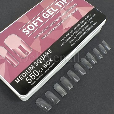 Tips de gel Medium Square, 550 uds, 11 medidas