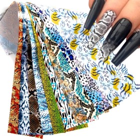 Transfer Foil Print Animal, 10 uds, 4x20 cm