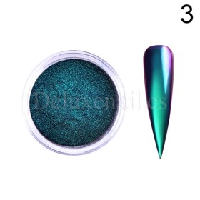 copy of Mirror Chrome Powder NAILS WORLD-168 camaleón azul/rosa/morado