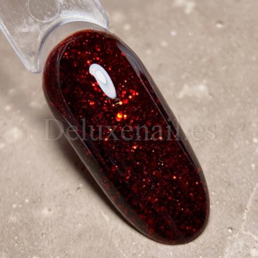 Esmalte Permanente Dark 112, Granate oscuro con purpurina roja, 10 ml