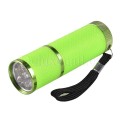 LED/UV Mini Lámpara Linterna, 9 W, Verde