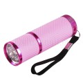 LED/UV Mini Lámpara Linterna, 9 W, Rosa