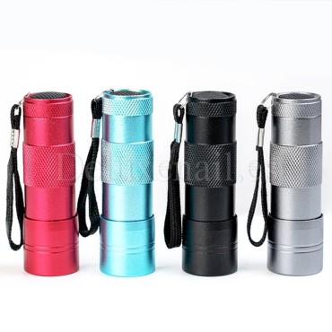 LED/UV Mini Lámpara Linterna, 9 W, Azul