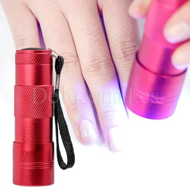 LED/UV Mini Lámpara Linterna, 9 W, Rosa