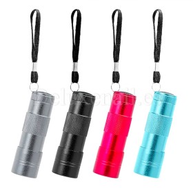 LED/UV Mini Lámpara Linterna, 9 W, Rosa