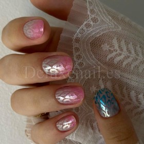 Mangas de encaje para las fotos de la manicura, Blanco