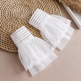 Mangas de encaje para las fotos de la manicura, Blanco