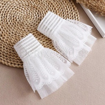 Mangas de encaje para las fotos de la manicura, Blanco