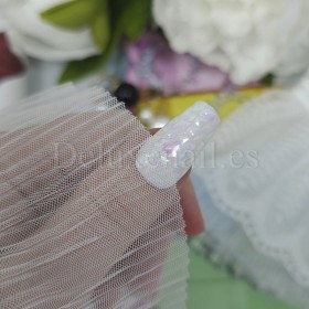 Mangas de encaje para las fotos de la manicura, Blanco