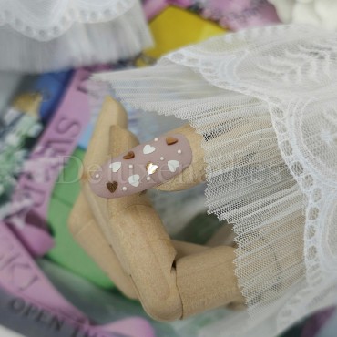 Mangas de encaje para las fotos de la manicura, Blanco