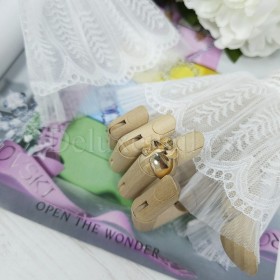 Mangas de encaje para las fotos de la manicura, Blanco