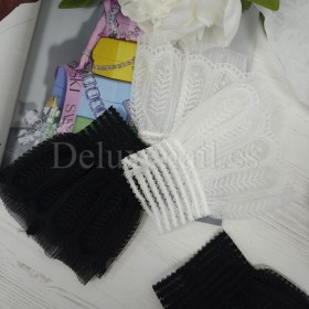 Mangas de encaje para las fotos de la manicura, Negro