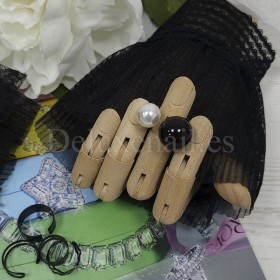 Mangas de encaje para las fotos de la manicura, Negro