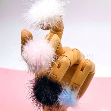 Pompón magnético desmontable, blanco