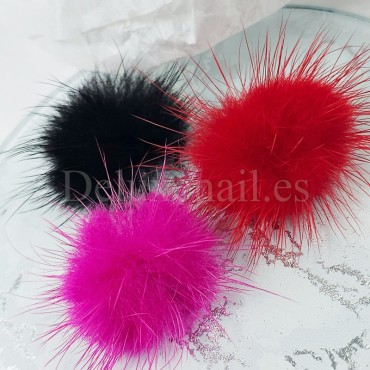 Pompón magnético desmontable, negro